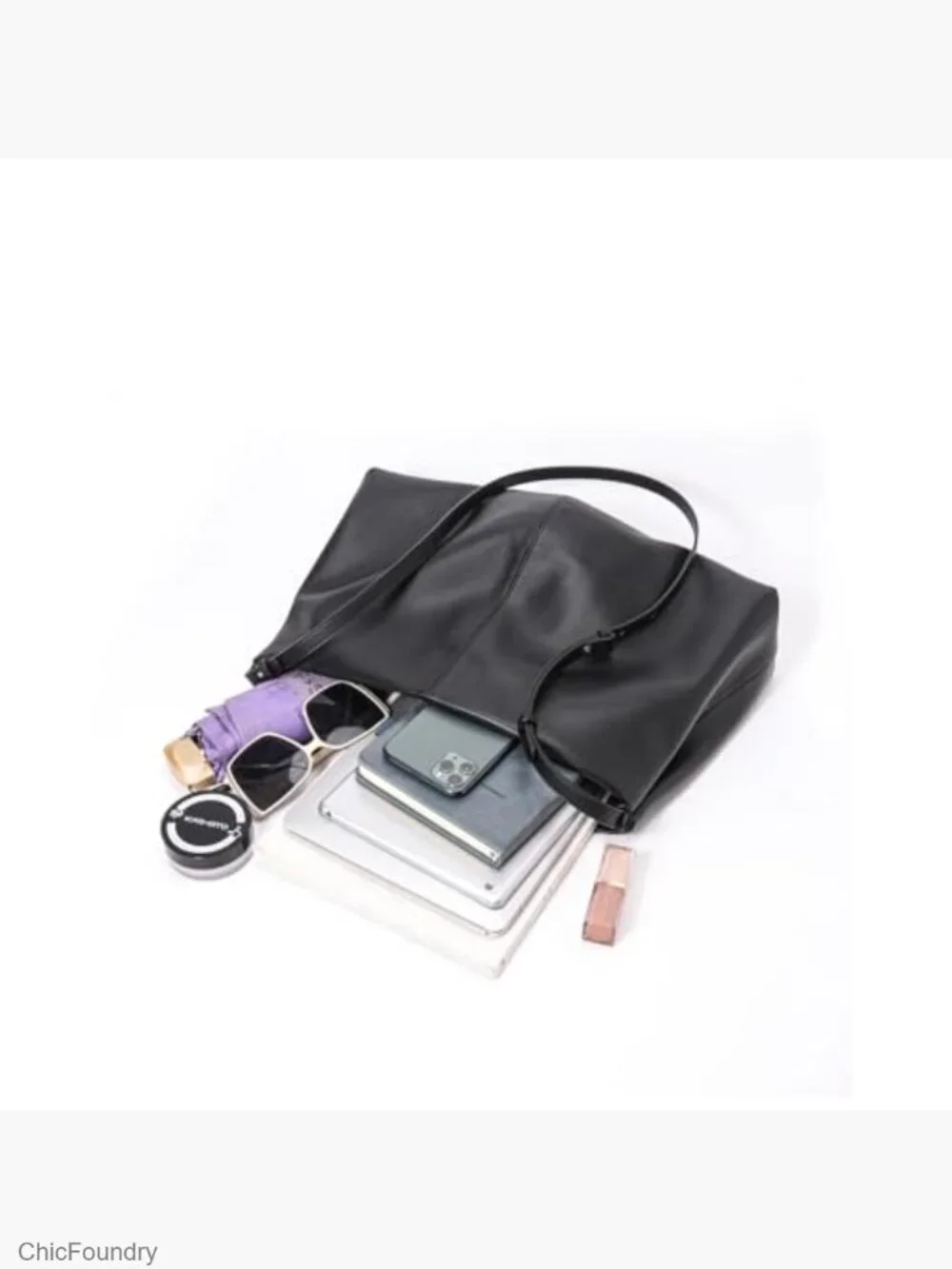 Minimalist Soft Leather Tote Bag Shoulder Purse Hobo Work Bag